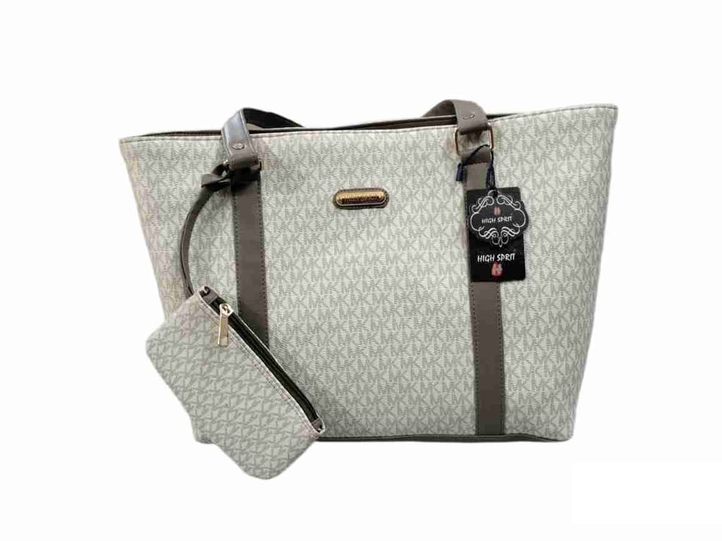 Women's Tote Bag with MK Monogram Pattern and Small Wallet view 2