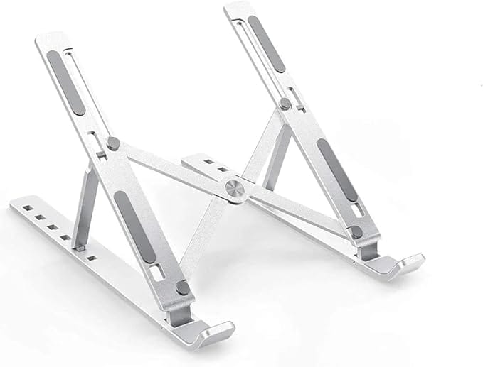 Aluminum Laptop Stand, MacBook Stand, Portable Laptop Stand, Gaming Laptop Stand, Foldable Laptop Stand, Compatibility Upto 15.6-Inch Laptop, Tab, and Mobile (Multicolour)