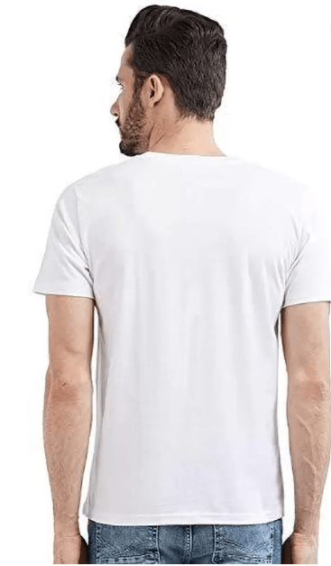 Ikkay Fshion Men Printed Round Neck Reversible Poly Cotton White T-Shirt view 2