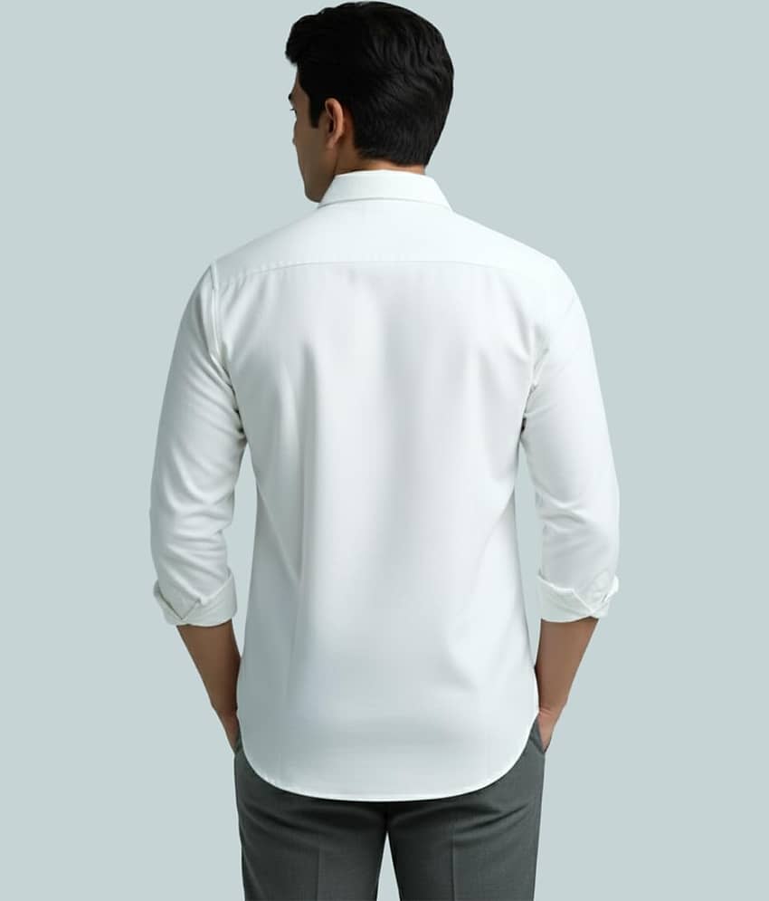 Yugnik Cotton Blend Plain Shirt Style Kurta For Men ( White ) view 2