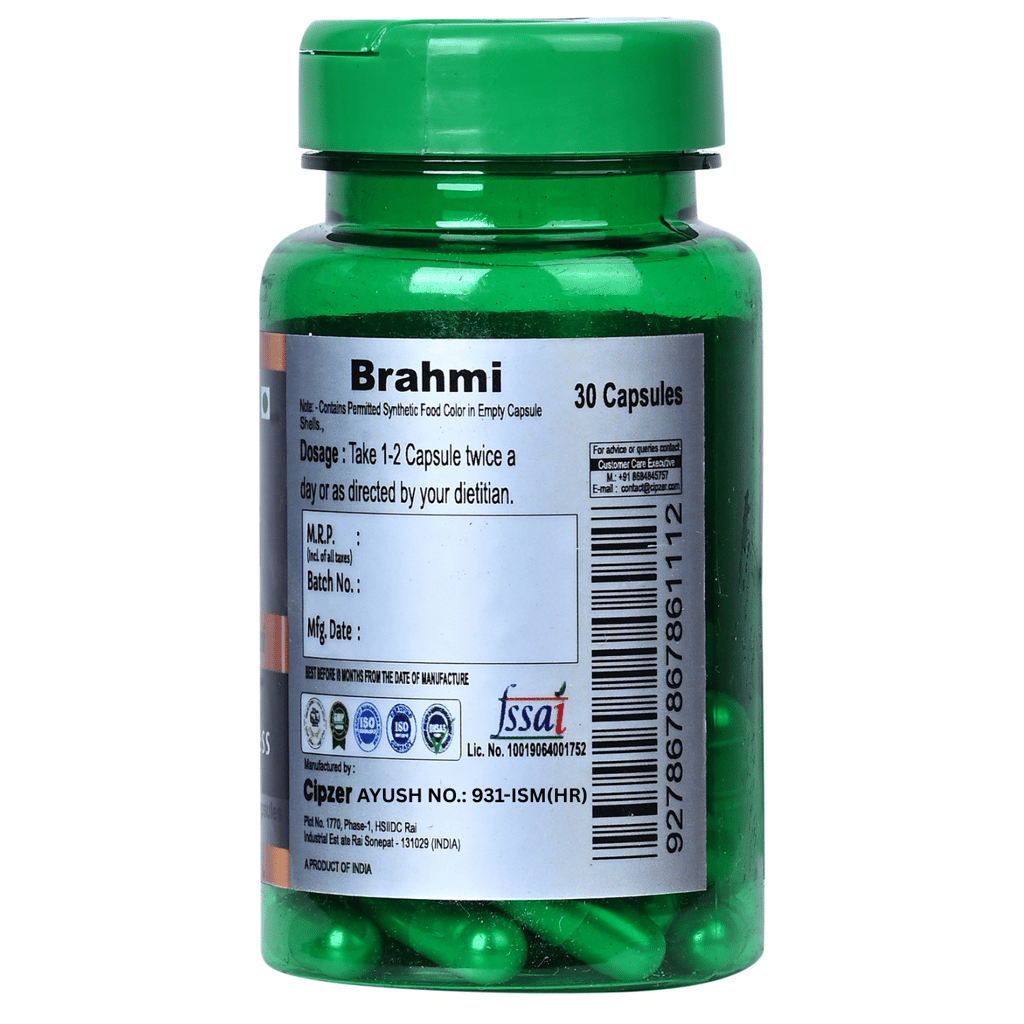 Cipzer Brahmi (30 Capsules): Natural Brain Health & Cognitive Booster view 2