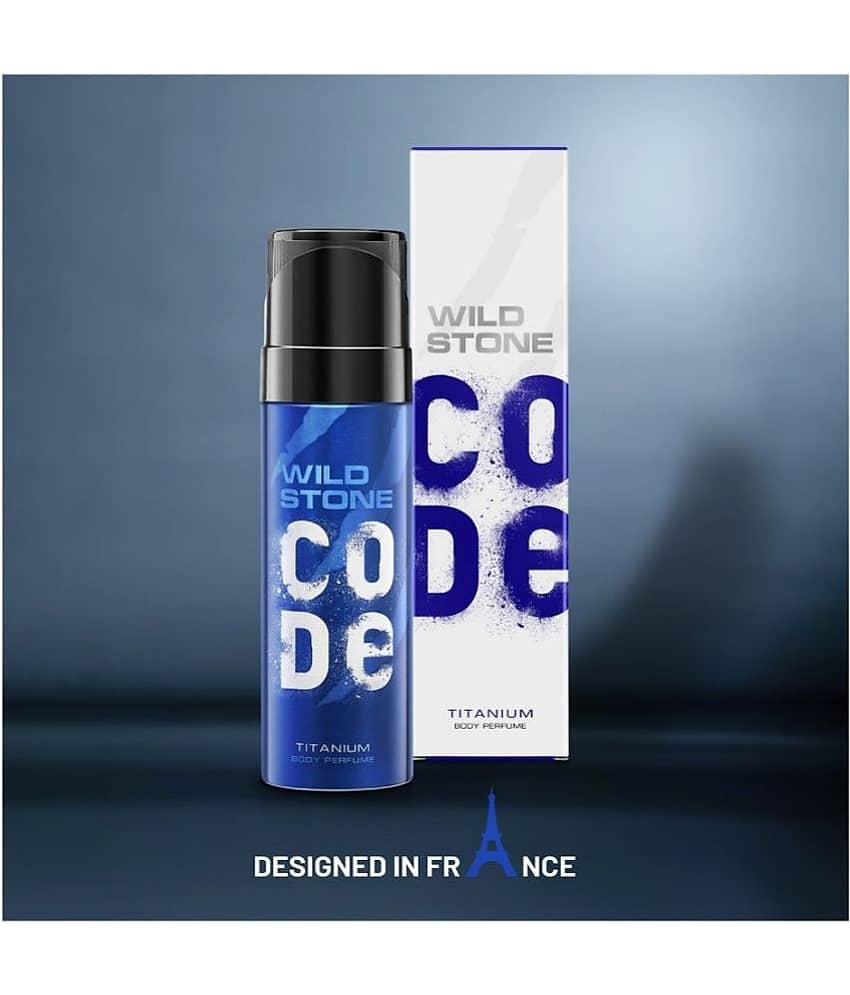 WILD STONE CODE Titanium Long Lasting No Gas Body Perfume Spray For Men, 150Ml
