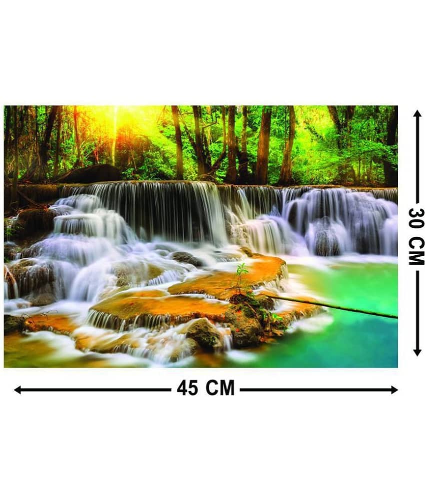 wallpics Natural Waterfall Waterproof Vinyl Photo Wall Poster Without Frame view 2
