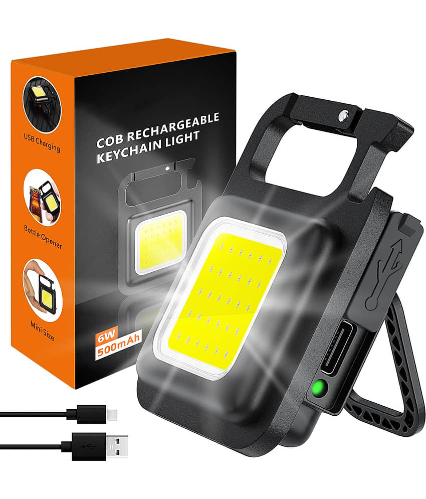 TechTide Black Men's Flashlight Keychain ( Pack of 1 )