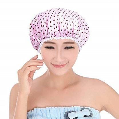 Elecsera 3pcs Waterproof Bath Cap Hat Elastic Shower Hat Reusable Bath Head Hair Cover For Women Salon Shower Bath Supplies view 2