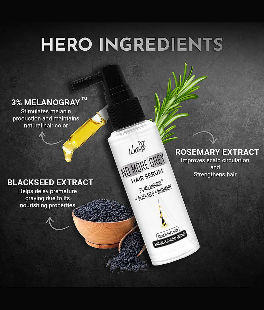 Iba No More Grey Hair Serum, 3% Melano Gray with Blackseed and Rosemary, For Men & Women, 45ml (Pack of 1) view 2