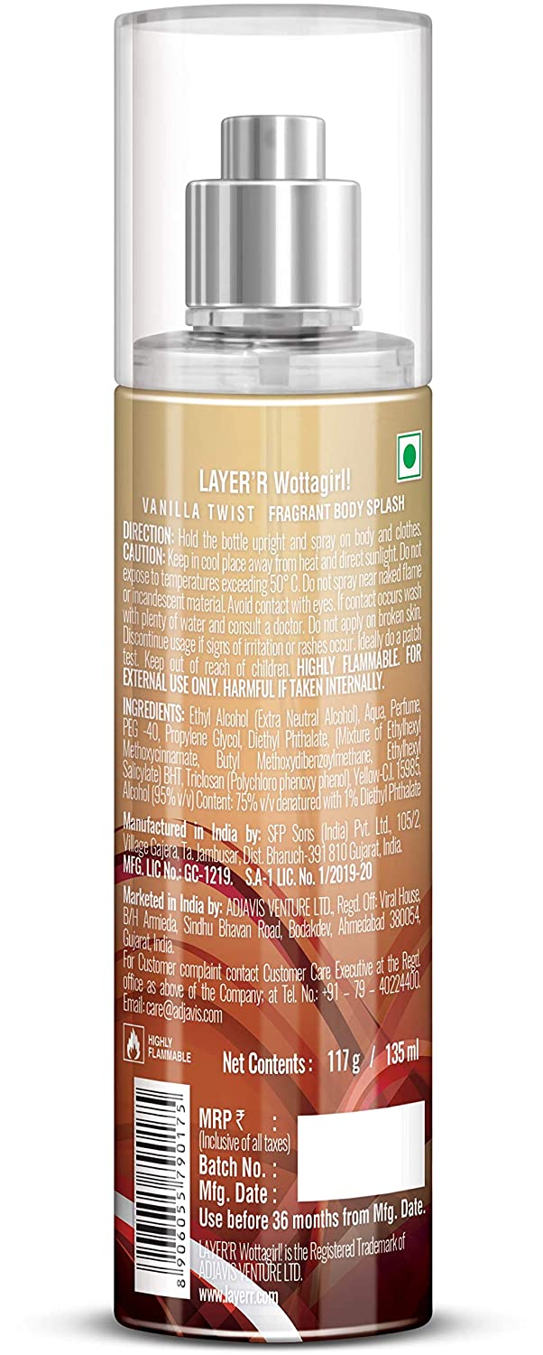 Layer'r Wottagirl Perfume Spray - Vanilla Twist, 135 ml view 2