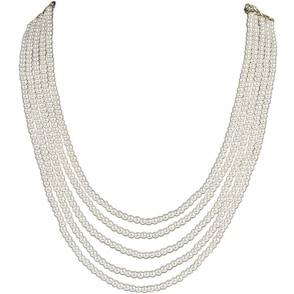 Manbhar Gems - Semi Precious Crystal Gemstone Beads Five Layer Necklace For Girl and Women Round Faceted Beaded Mala Fashion Jewellery view 2