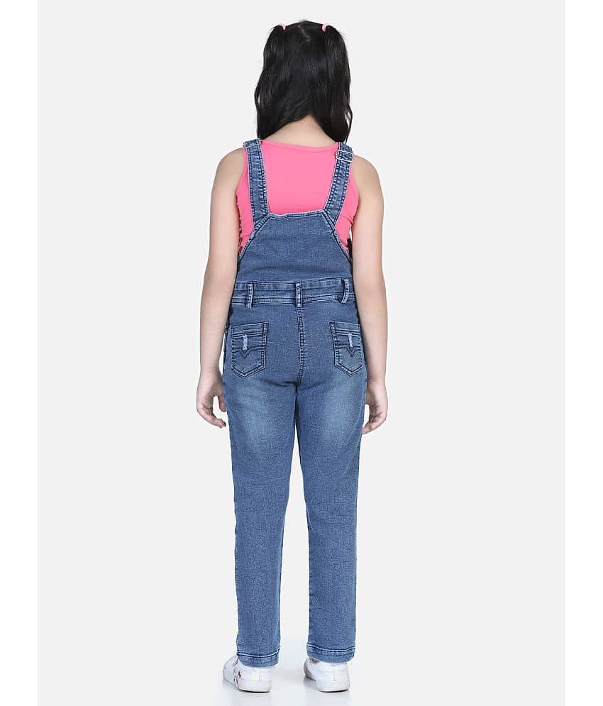 StyleStone Girls Denim Dungarees ( Pack of 1 , Blue ) view 2