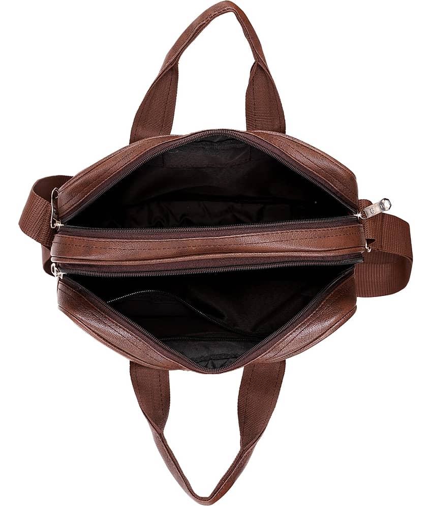 Raylan Brown Solid Messenger Bag view 2