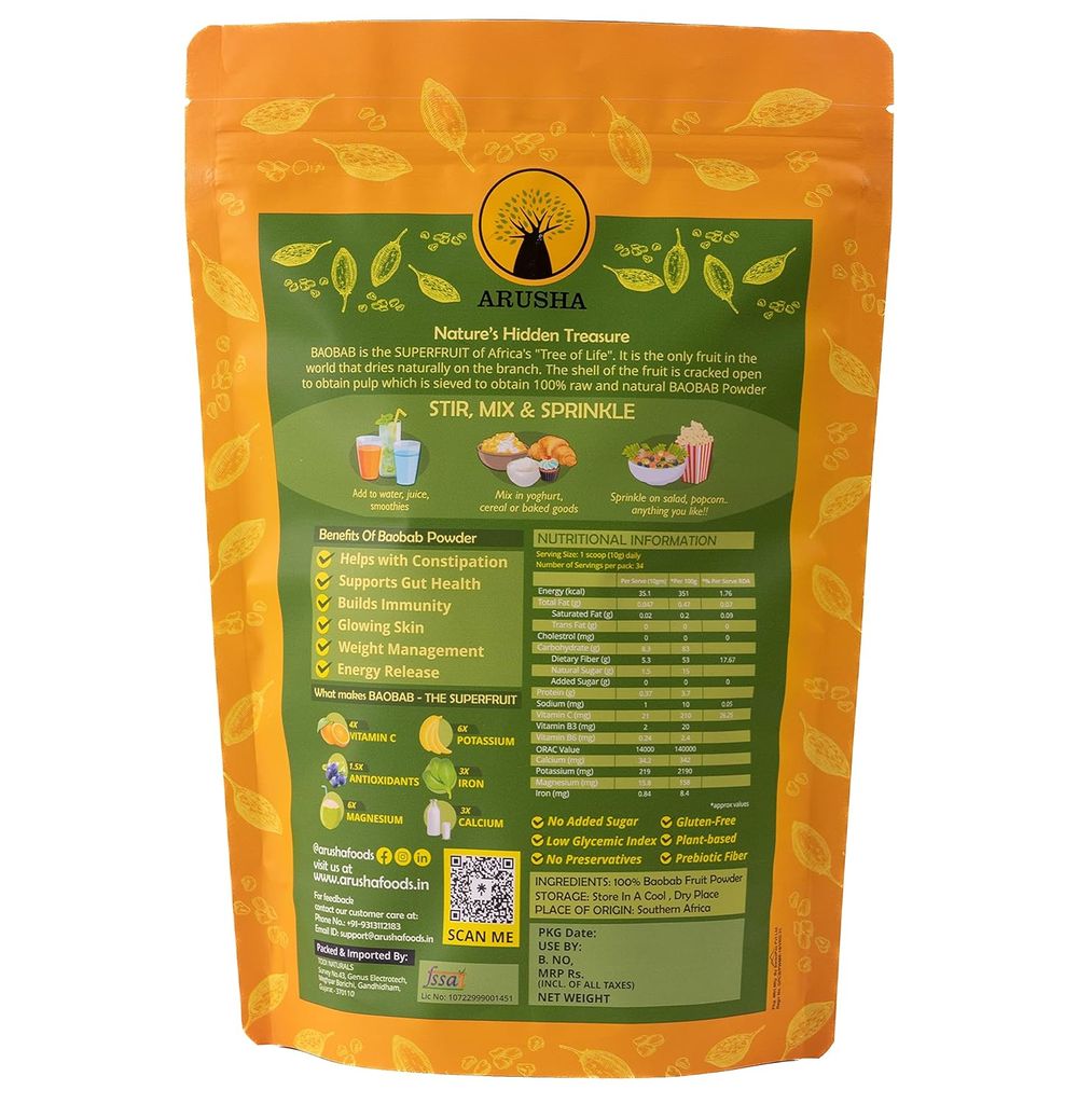 Arusha Baobab 100% Natural Powder view 2