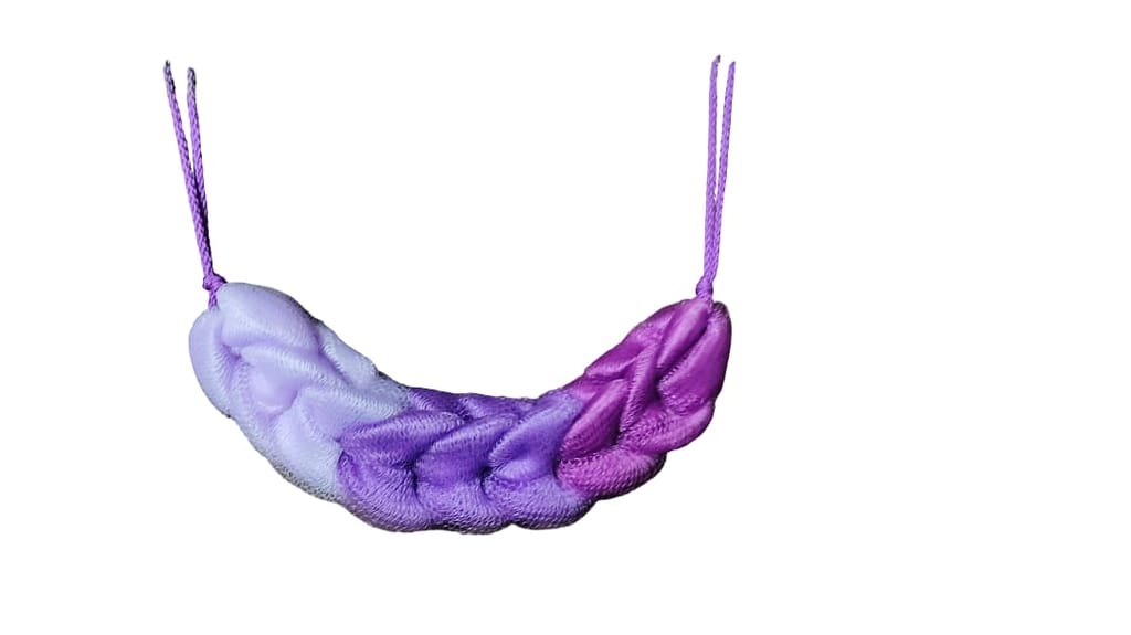 Braided Bath Sponge - Luxurious Exfoliating Shower Accessory view 2