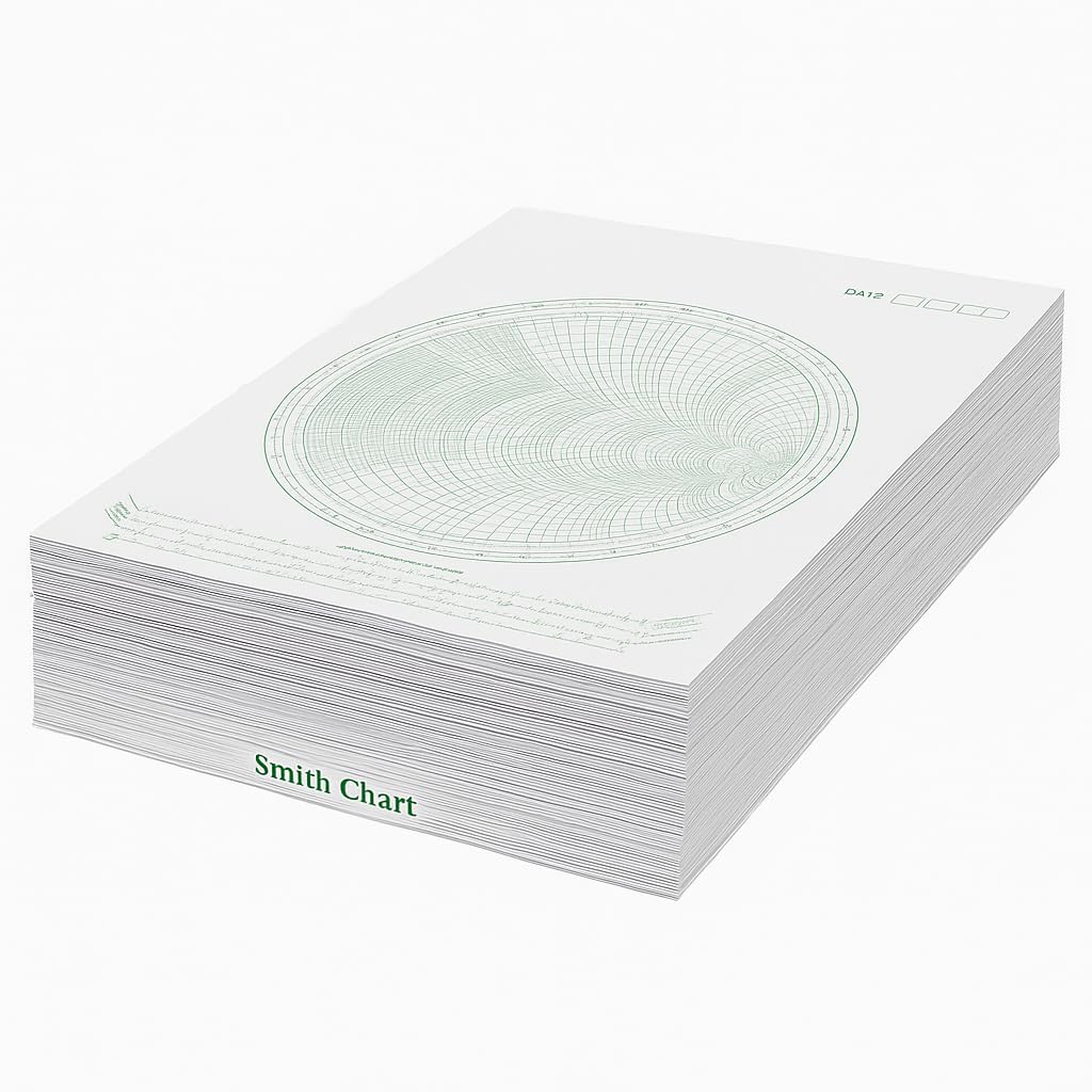 Smith Chart Graph Paper (Pack of 100) – A4 Size 8 x 11 Inches– Conformal (Möbius) Projection RF & Microwave Impedance Plotting Sheets – Green Grid on White – Precision Engineering Draft Papers view 2