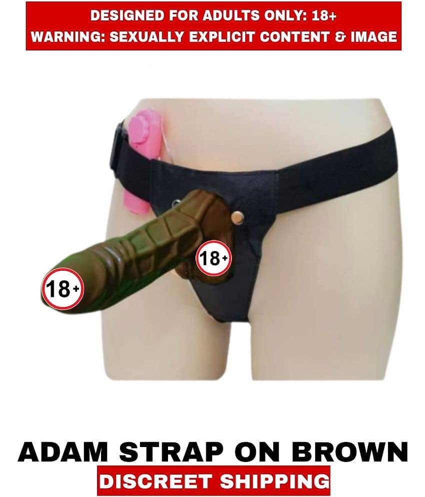 MALE ADULT SEX TOYS ADAM STRAP ON HOLLOW BROWN SOLID DILDO with REMOTE CONTROLLER VIBRATION For Men view 2