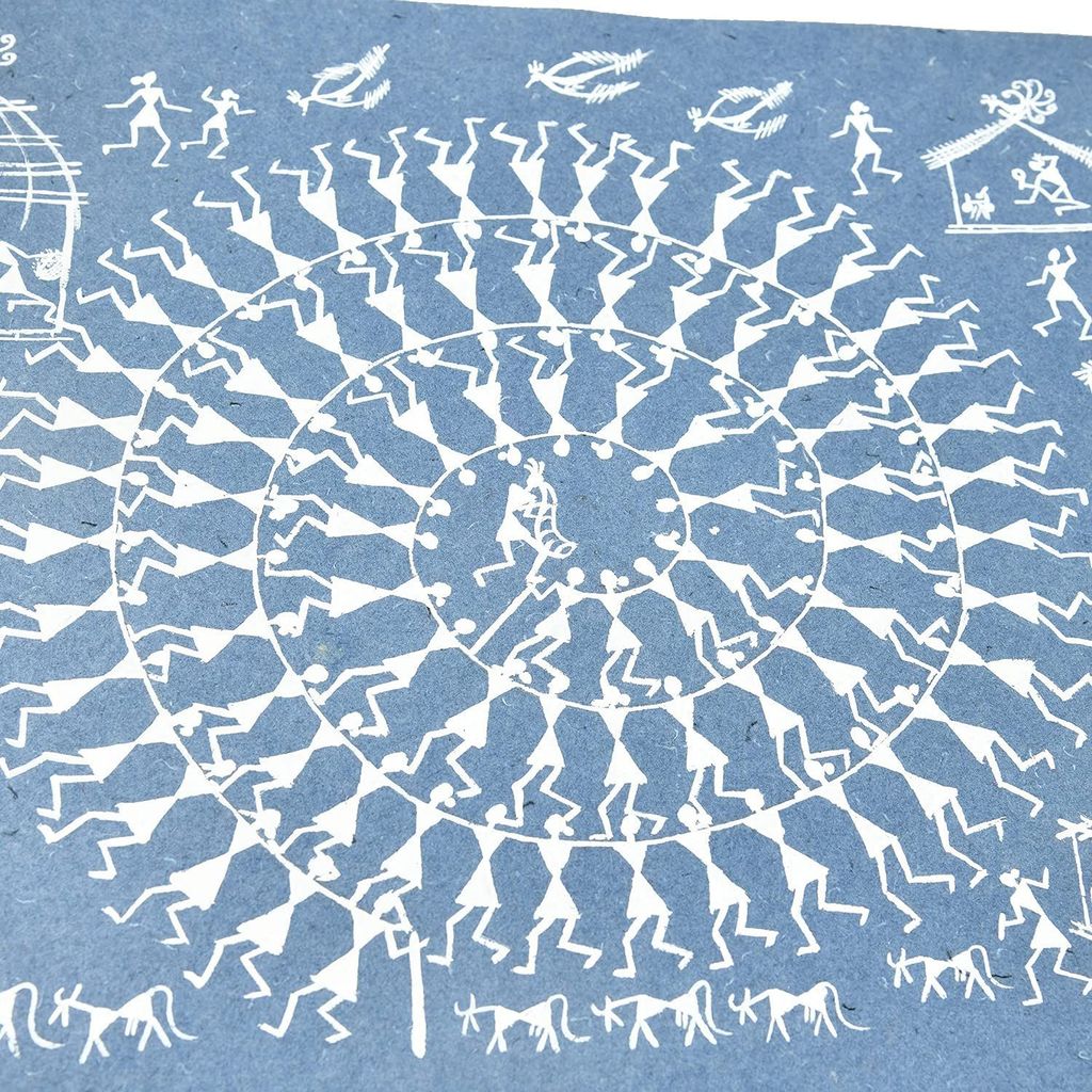 Garvi Gurjari (A Gujarat Govt Enterprise) Blue Warli Painting view 2