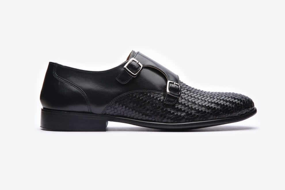 HILL BIRD Zyss Black Premium Monkstrap Leather Shoes view 2