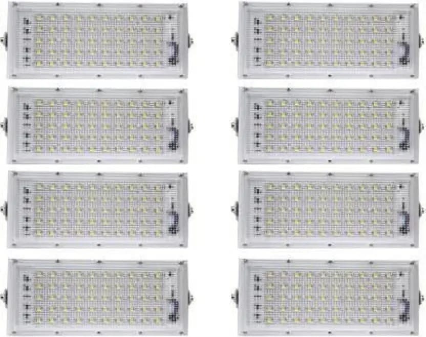 SPARKWORLD 50 Watt LED Flood Light Outdoor | Cool White | (Pack of 8) | IP66 Waterproof Outdoor Flood lights for Factory,Commercial Place,Yard, Garden, Playground -Pack of 8pcs Flood Light Outdoor Lamp (White) | Colour: White (Pack of 8) view 2