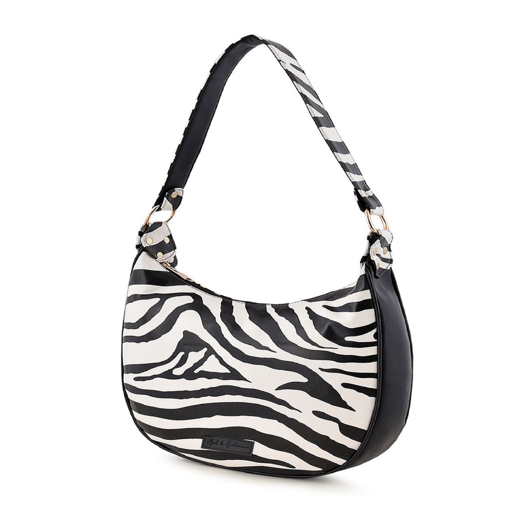 Lychee Bags Women Pu Zebra Print White And Black Shoulder Bag view 2
