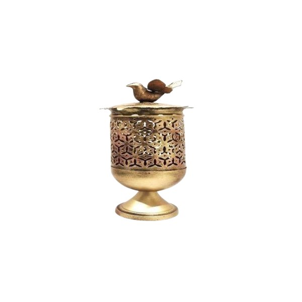 Iron Glass Shaped Bird Tealight Holder Big 126B