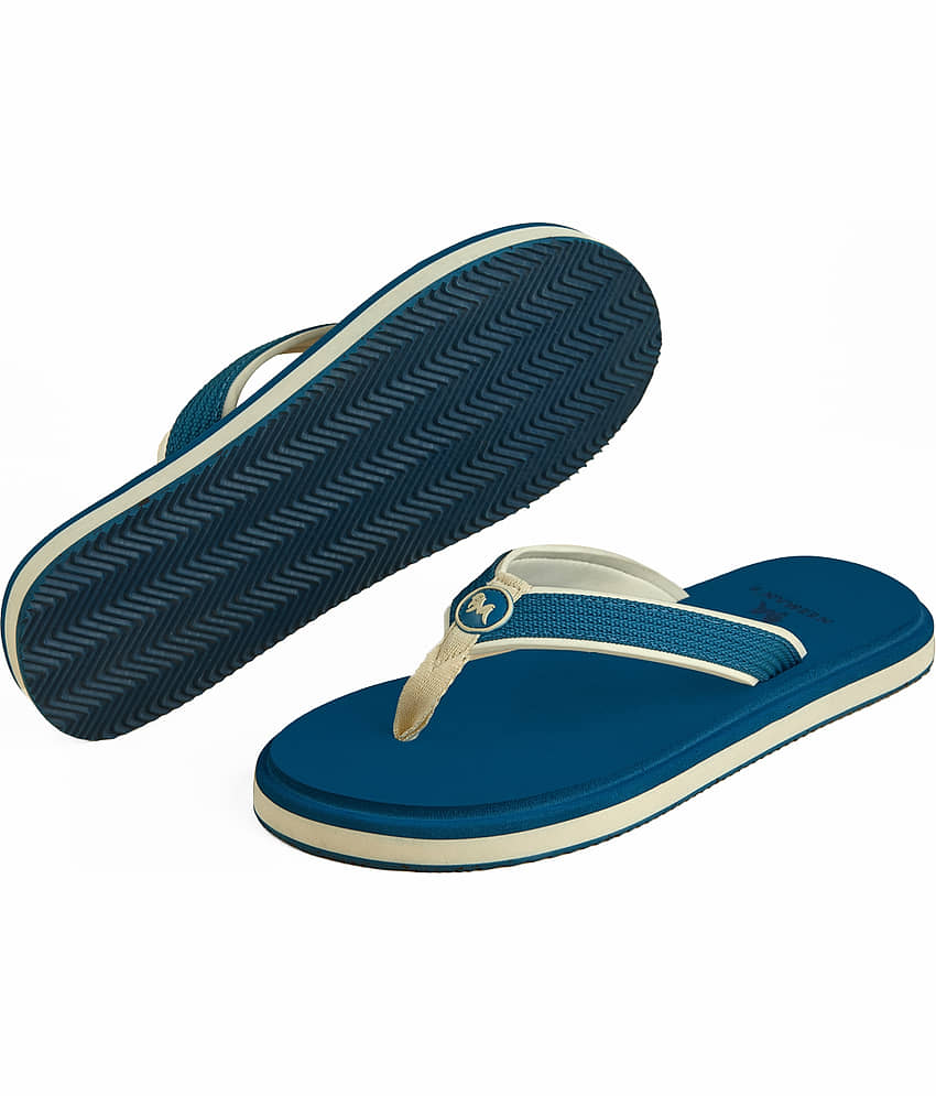Neemans Eco Fluffy Flips Blue Men's Thong Flip Flop view 2