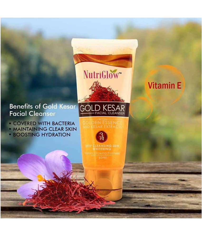 NutriGlow Gold Kesar Facial Cleanser Face Wash and Sunscreen Fairness Lotion SPF 30 Each 65ml (Pack of 2) view 2