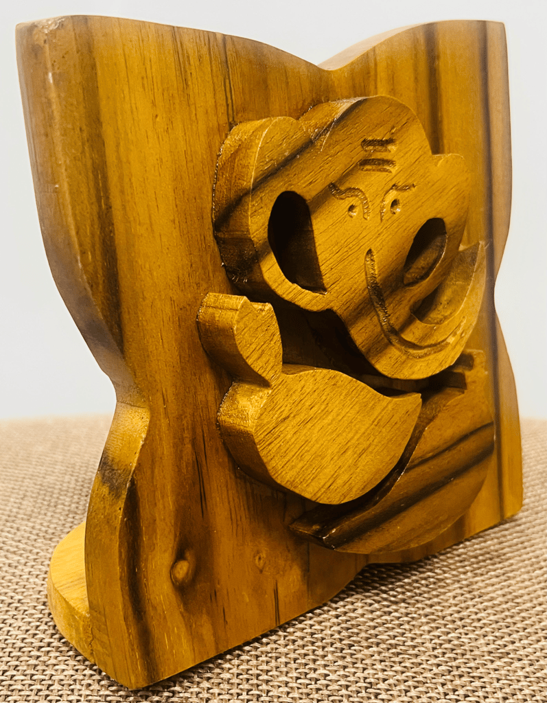 Handcrafted Teak Wood Ganesha Showpiece view 2
