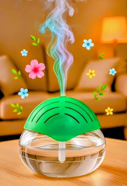 Portable Aroma Essential Oil Diffuser, Electric Water Vapor Humidifier.Green Leaf Design for Home and Office