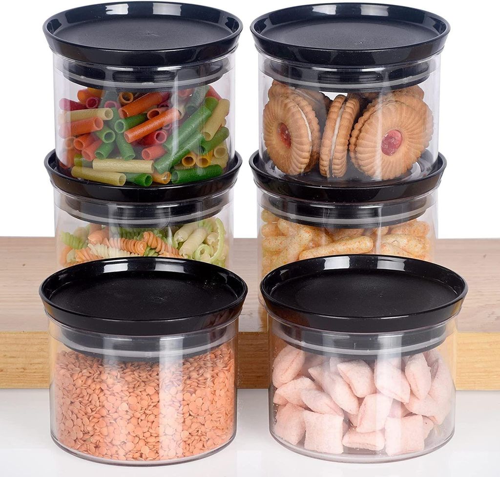HAPPI Multipurpose Transparent Square Containers Set For Kitchen Storage/Unbreakable Plastic Airtight Masala Box Dabba For Spice,Cereals, Dal, Dry Fruits, Snacks, Pulses (500 Ml Each, Set of 6 Pcs) view 2