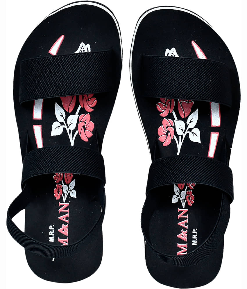 MAAN Black Women's Gladiators Flats view 2
