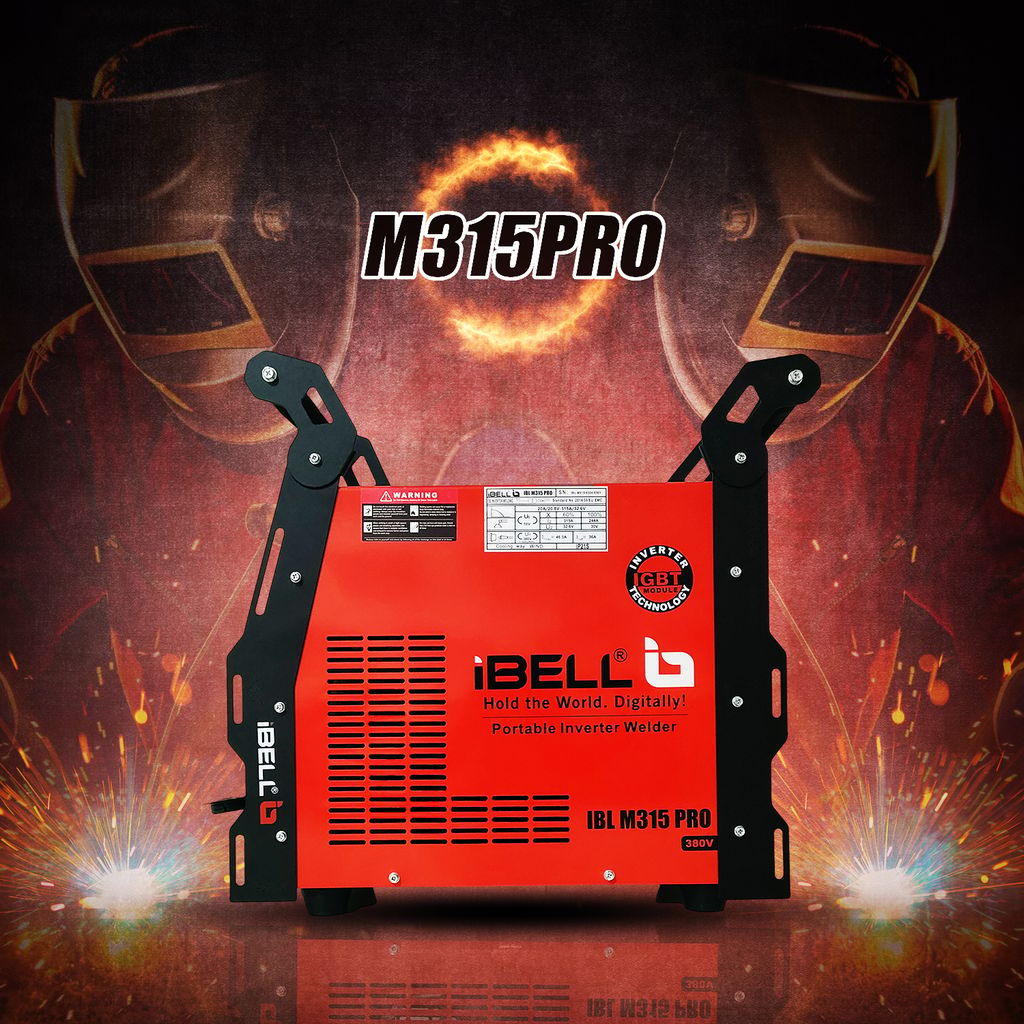 iBELL M315PRO 315A Inverter ARC Welding Machine | Professional & Workshop 3-Phase IGBT Welder | Adjustable Hot Start, Anti-Stick, Arc Force | 1-5mm Electrodes | 440V