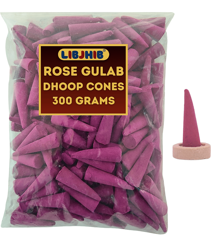 Libjhib Incense Dhoop Cone Rose 300 gm ( Pack of 1 )