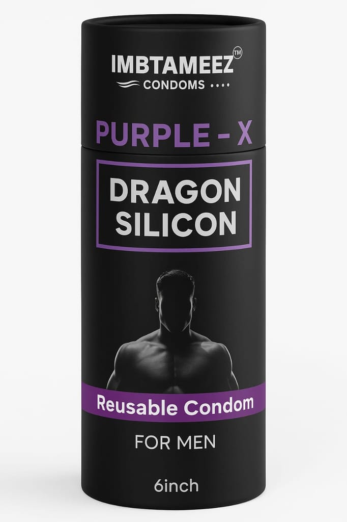 Dragon Silicone Condom – 6 Inch | Purple-X