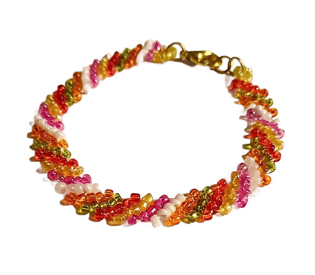Handmade Lehariya Rakhi Seed Bead Bracelet-(BL-20) view 2