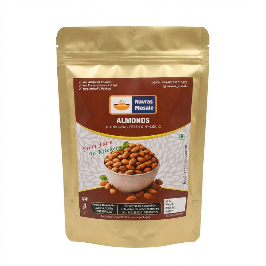 Navras Masale Almonds - 250 gm - One pack of almonds