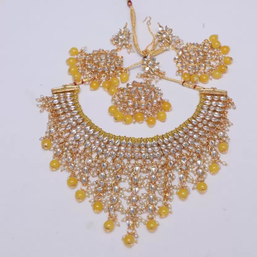 Swarajshop Alloy Gold-plated Yellow Jewel Set (Pack of 1) view 2