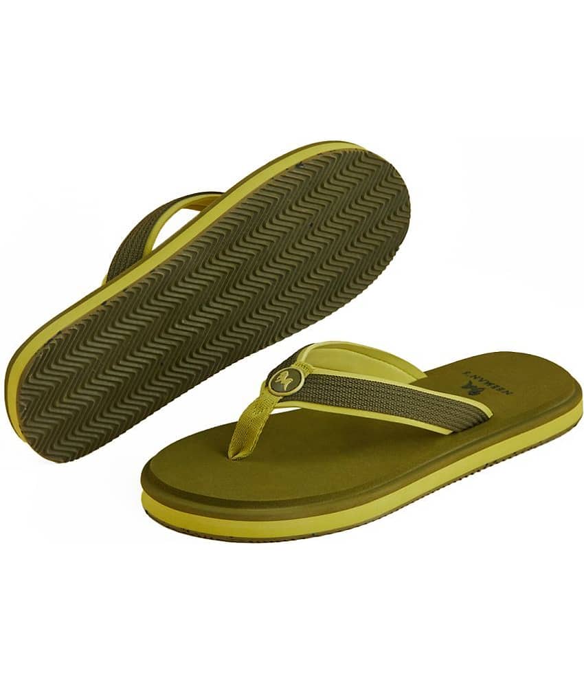 Neemans Eco Fluffy Flips Green Men's Thong Flip Flop view 2