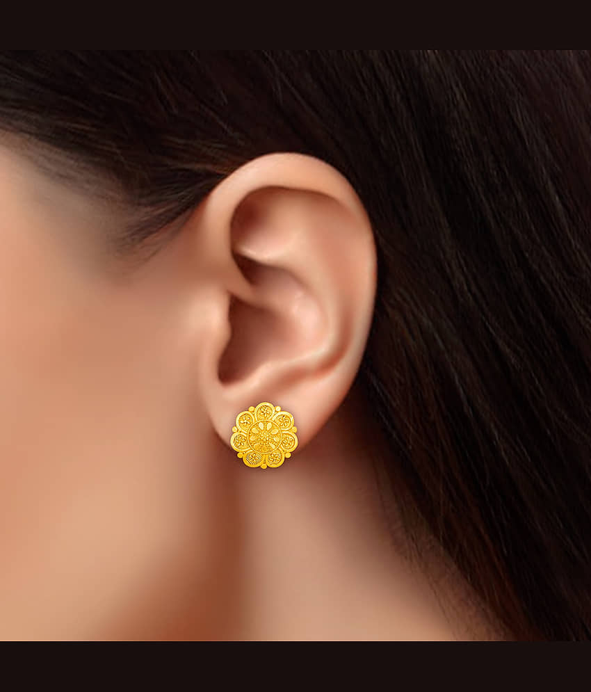 LUV FASHION White Stud Earrings ( Pack of 1 ) view 2