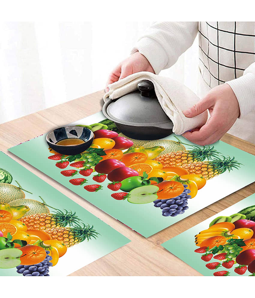 PVC Graphic Rectangle Table Mats (44 cm x 29 cm) Pack of 6 - Multi view 2