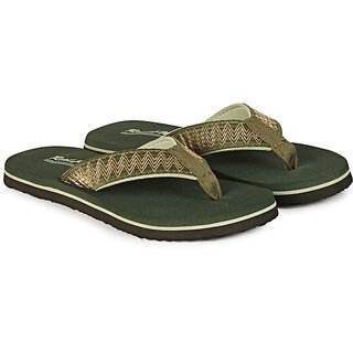 REAL WAY Women Slippers (Green , 6) view 2