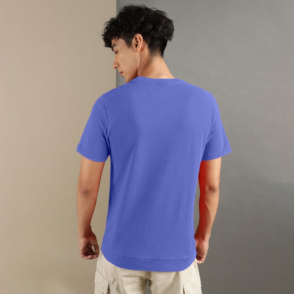 Ftx Men Solid Round Neck Kangaroo Pocket Half Sleeve Tshirt view 2