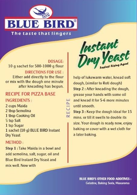 Blue Bird Instant Dry Yeast Carton, 20 gm view 2