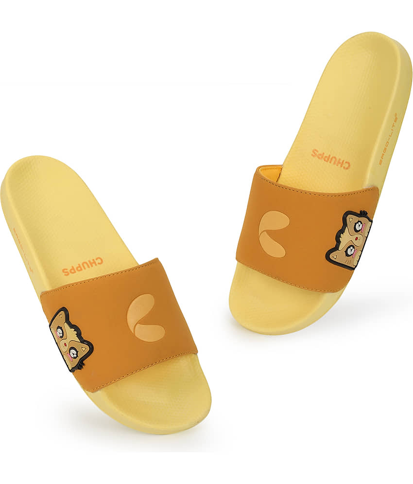 CHUPPS Yellow Women's Slide Flip Flop view 2
