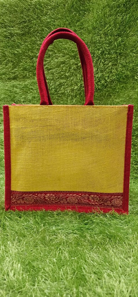 JFL Jute Red & Yellow Bag view 2