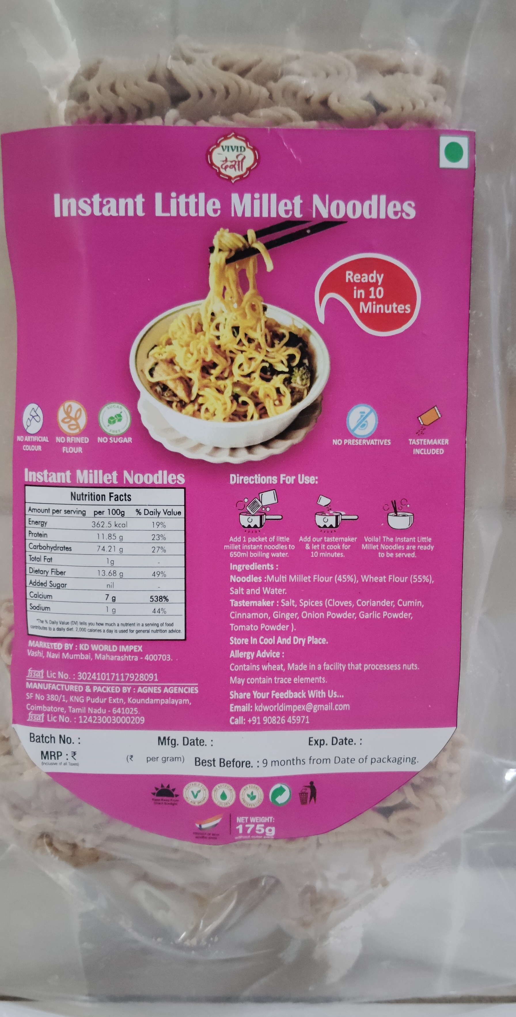 Instant Millet Noodles (Maggi)