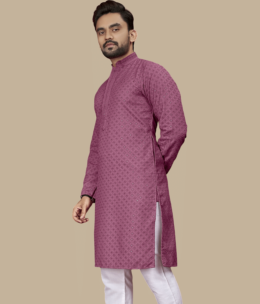 YUG ART Sea Green Cotton Men's Regular Kurta ( Pack of 1 ) view 2