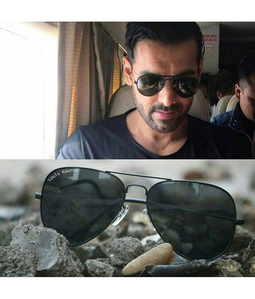LOUIS KOUROS Black Pilot Sunglasses ( Pack of 1 )