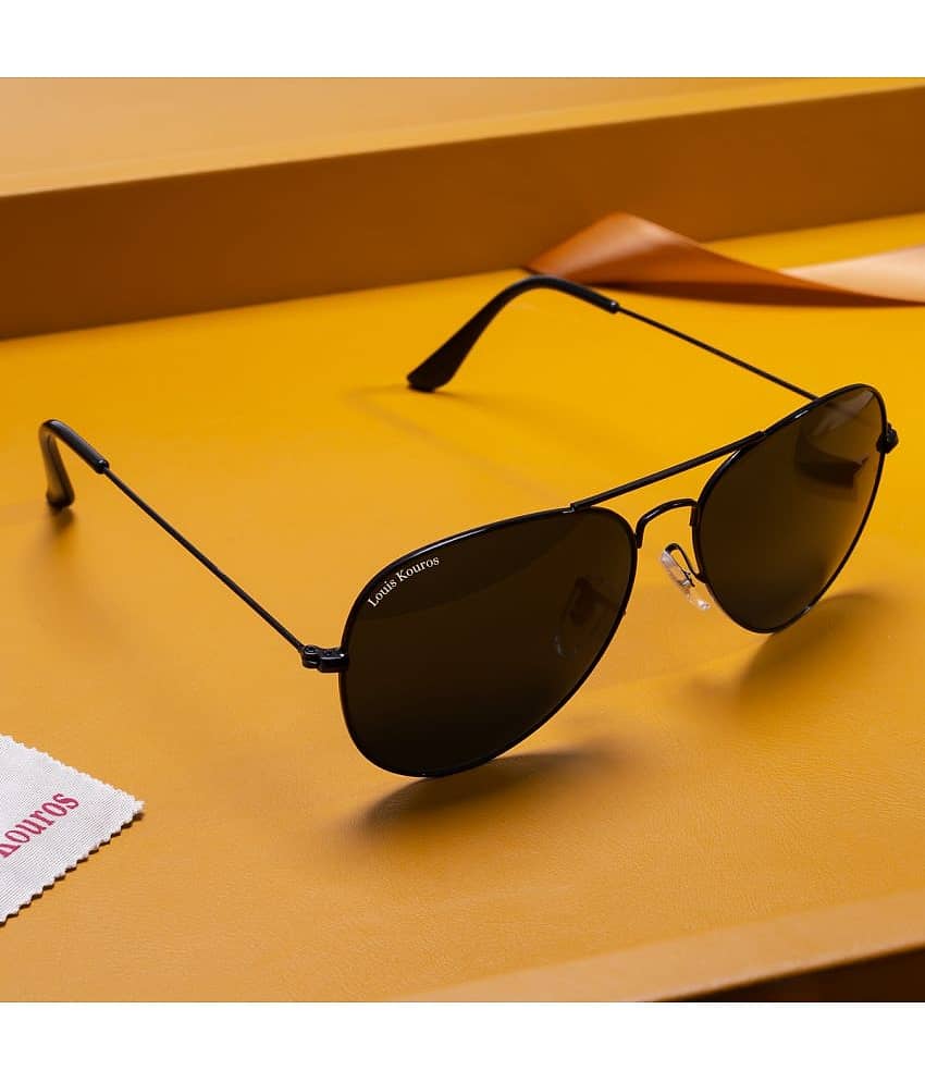LOUIS KOUROS Black Pilot Sunglasses ( Pack of 1 ) view 2