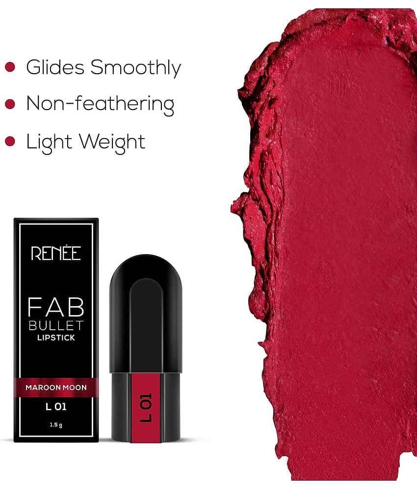 RENEE Fab Bullet Lipstick L 01 Maroon Moon, 1.5gm view 2