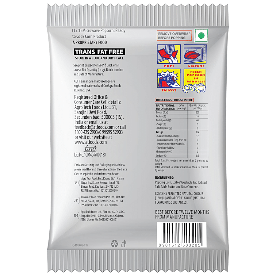 Act Ii Microwave Butter Popcorn, 33 Gm view 2
