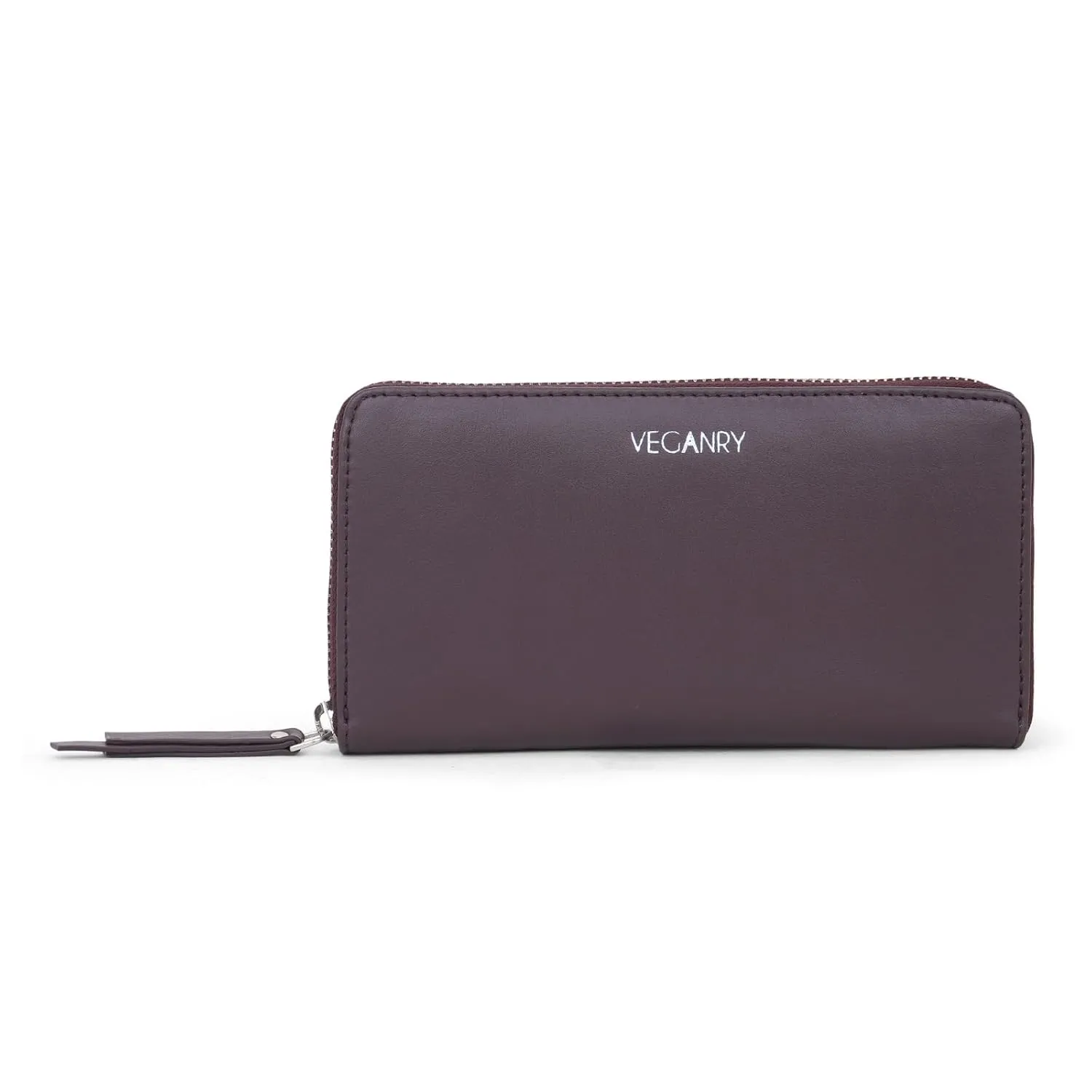 Vegan Leather Wallet for Women, Zip Closure, Durable, Lightweight, Soft, Minimalist Theme (Coffee)